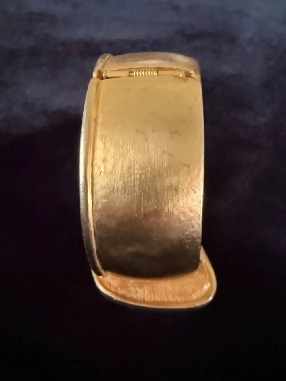 Les Bernard Vogue Matte Gold Hinged Bangle Bracelet VO